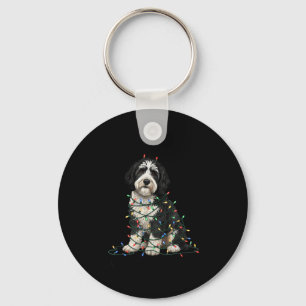 Sheepadoodle Christmas I'm Fine Everything Is Fine Keychain