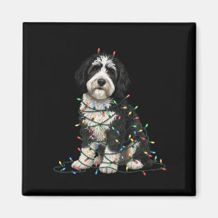 Sheepadoodle Christmas I'm Fine Everything Is Fine Magnet