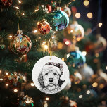 Sheepadoodle Christmas Ornament<br><div class="desc">Celebrate the season with our Sheepadoodle Christmas Ornament. Customizable to add your doods name to the front and their birthday on the back. A heartwarming addition to your holiday decor or a perfect gift idea for the sheepadoodle lovers in your life.</div>