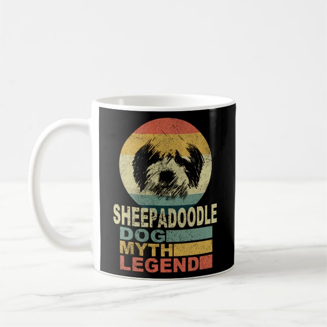 Sheepadoodle Dog Myth Legend Coffee Mug (Left)