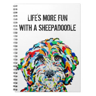 Sheepadoodle Dog Notebook 6.5" x 8.75"