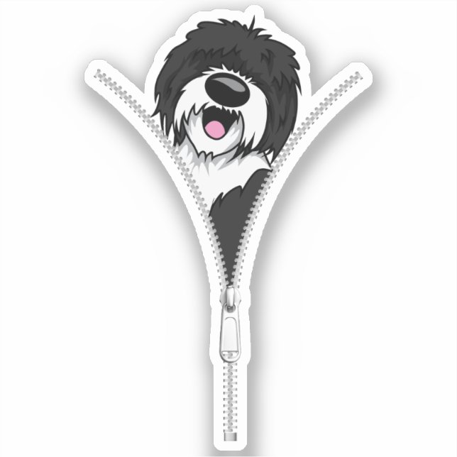 Sheepadoodle Dog Zipper Funny Puppy Dog Owner (Front)