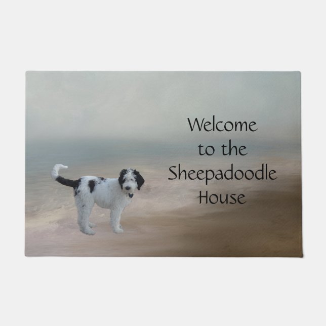 Sheepadoodle Doormat (Front)