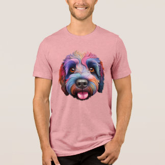 Sheepadoodle happy rainbow smile Tri-Blend shirt