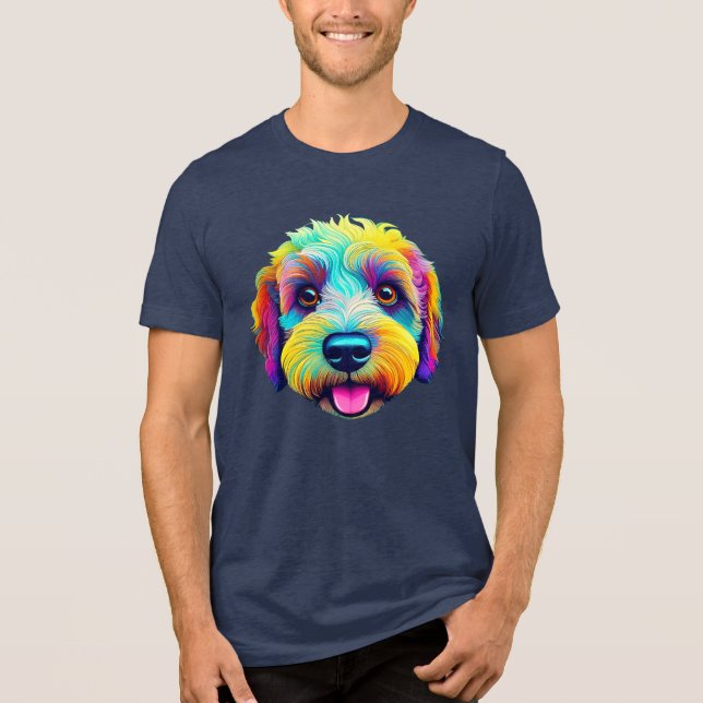 Sheepadoodle in full colour! Tri-Blend shirt (Front)