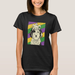 Sheepadoodle Jester Mardi Gras Doodle Dog Mom or D T-Shirt
