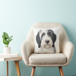 Sheepadoodle Throw Pillow 