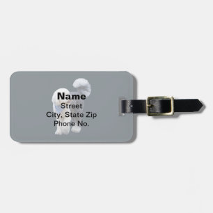 Sheepadoodle With Blue Chequered Scarf Luggage Tag