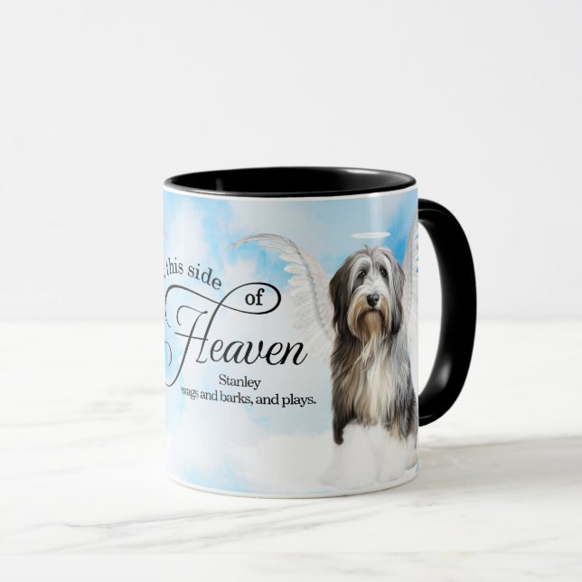 Sheepdog Angel in Heaven Personalized Memorial Mug (Front Right)