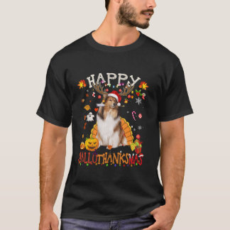 Sheepdog Dog Halloween Christmas Dog Happy Halloth T-Shirt