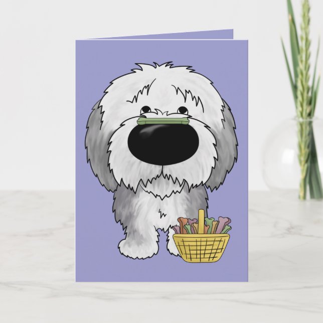 Sheepdog - Easter Bone Hunt, Anyone? Holiday Card (Front)