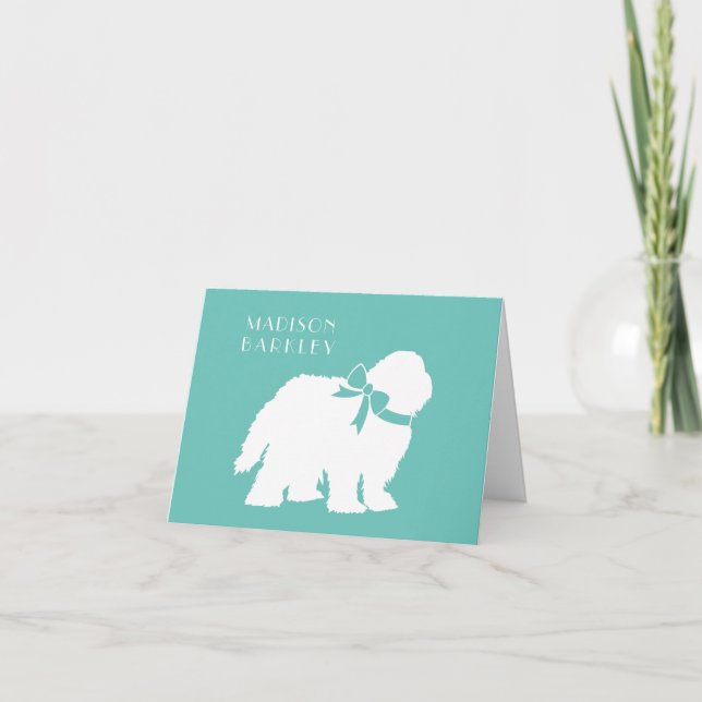 Sheepdog Puppy Old English Sheep Dog Note Card (Front)