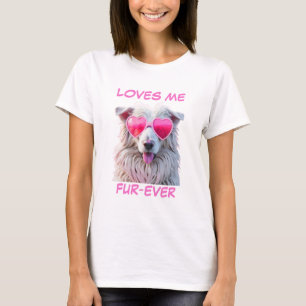 Sheepdog Sheep Dog Heart Heart-Shaped Sunglasses T-Shirt