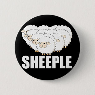 Sheeple Question Nothing Remain Terrified - Sheep 2 Inch Round Button