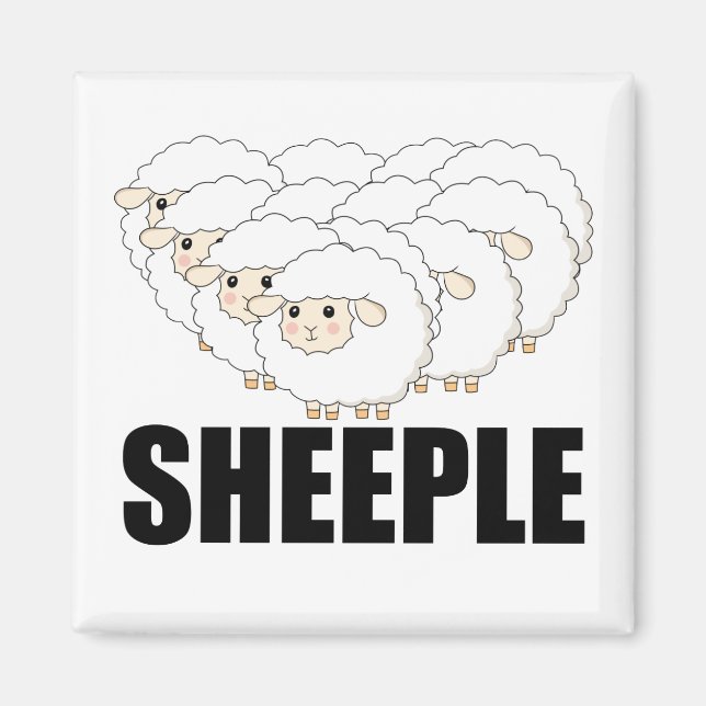 Sheeple Question Nothing Remain Terrified - Sheep Magnet (Front)