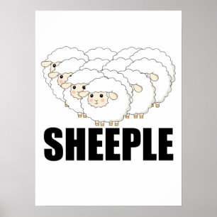 Sheeple Question Nothing Remain Terrified - Sheep Poster