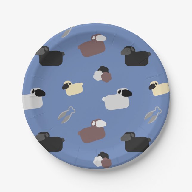Sheeps & Shears Paper Plate (Front)