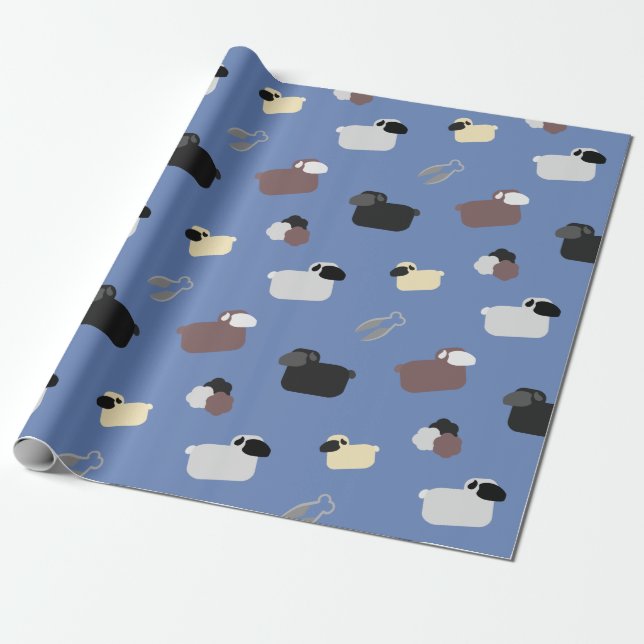 Sheeps & Shears Wrapping Paper (Unrolled)