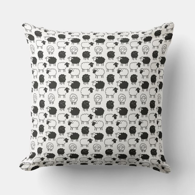 Sheeps Throw Pillow (Front)