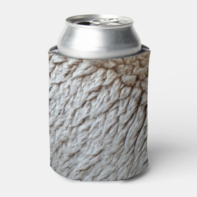 Sheep's Wool Abstract Nature Photo Can Cooler (Can Front)
