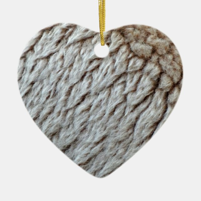 Sheep's Wool Abstract Nature Photo Ceramic Ornament (Front)