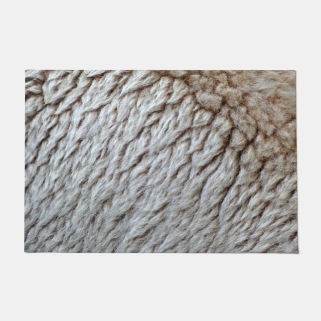 Sheep's Wool Abstract Nature Photo Doormat (Front)
