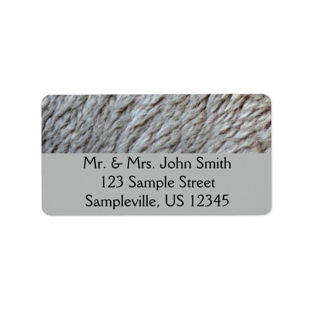 Sheep's Wool Abstract Nature Photo Label (Front)