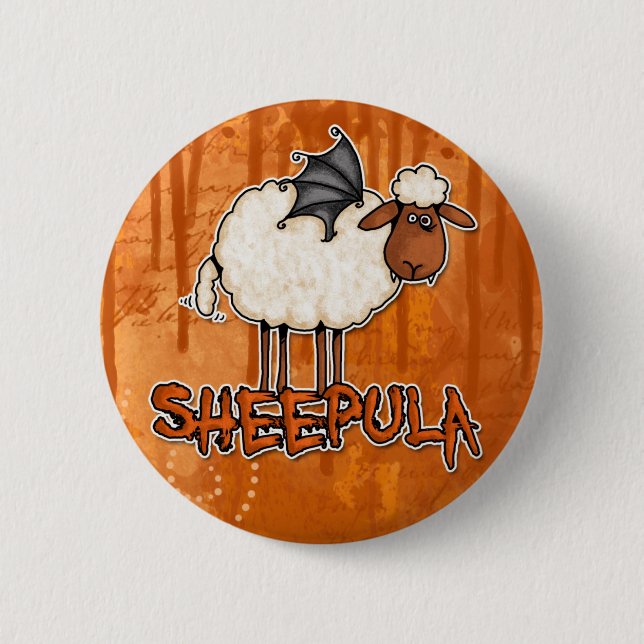 sheepula 2 inch round button (Front)