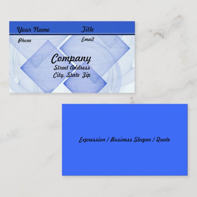 Sheer Blue White Abstract Tile Artwork Template Business Card (Front/Back)