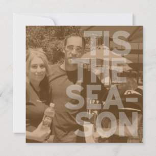 Sheer Brown Sepia Photo Christmas Card