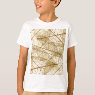 Sheer Cream Beige Lace Leaves T-Shirt