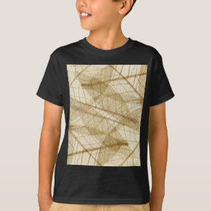 Sheer Cream Beige Lace Leaves T-Shirt