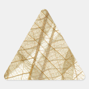 Sheer Cream Beige Lace Leaves Triangle Sticker