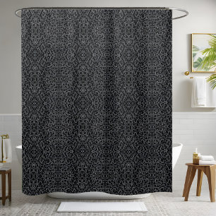 Sheer Dark Black Shower Curtain