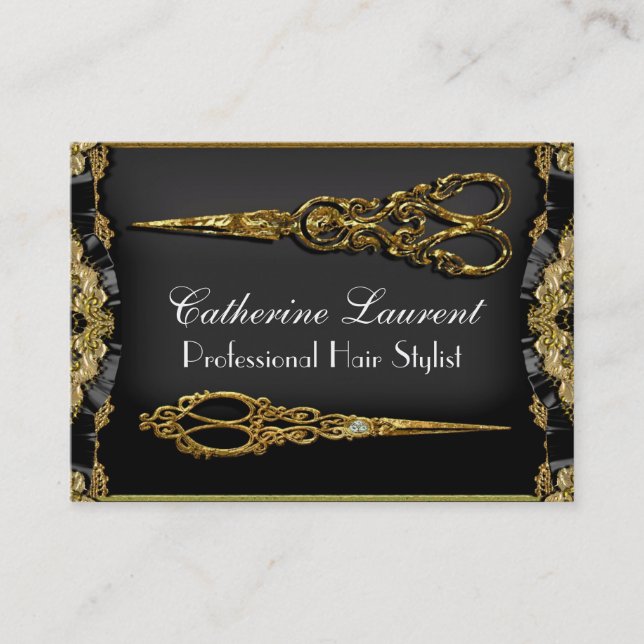 Sheer Edged Hazelhurst Double Scissor 3.5" x 2.5" Business Card (Front)