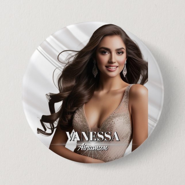 Sheer Elegance Cutout Ultimate Pageant Button (Front)