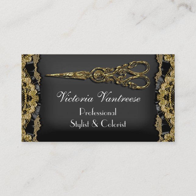 Sheer Hazelhurst Scissor 3.5" x 2" Elegant Business Card (Front)