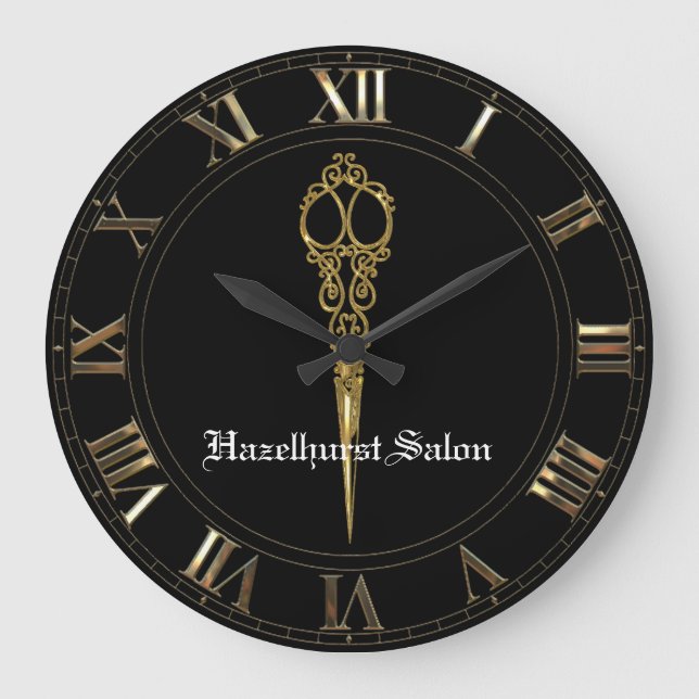 Sheer Hazlehurst Antiqued Scissors Timepiece Large Clock (Front)