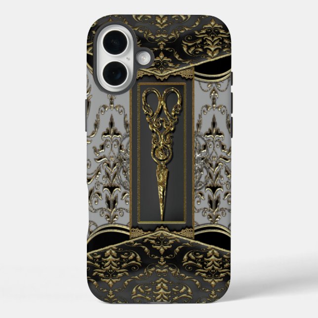 Sheer Hazlehurst Antiqued Scissors V Case-Mate iPhone Case (Back)