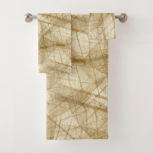 Sheer Lace Leaves Bath Towel Set