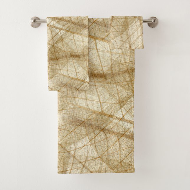 Sheer Lace Leaves Bath Towel Set (Insitu)