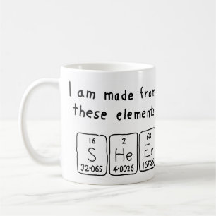 Sheer periodic table name mug