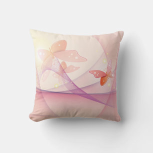 Sheer Pink Butterfly Veil American MoJo Throw Pillow