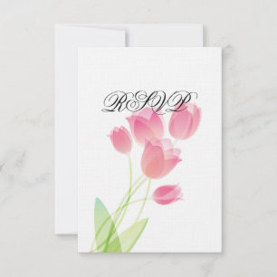 Sheer Pink Tulips RSVP Card