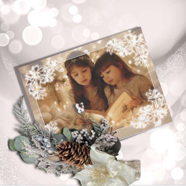 Sheer Poinsettia Lace Flat Holiday Card (Creator Uploaded)