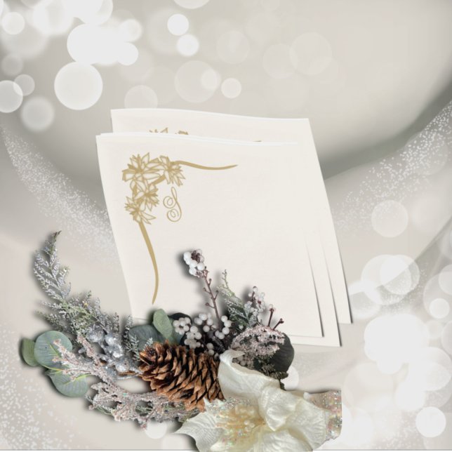 Sheer Poinsettia Lace Monogramed Napkin (Creator Uploaded)