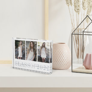 Sheer Stripe 2018 Graduation Keepsake Photo Block