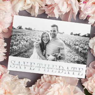 Sheer Stripe   Save the Date Photo Card