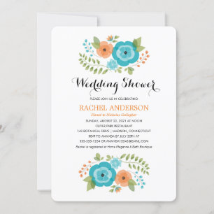 Sheer Summer Flowers Wedding Shower Invitation