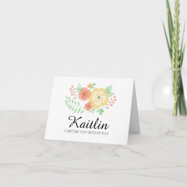Sheer Summer Flowers | Will you be my bridesmaid? Invitation (Front)